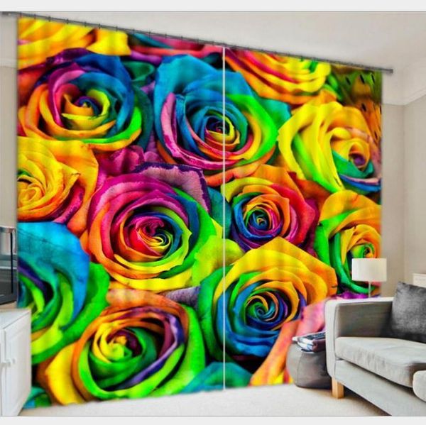 

superior quality big rose flower 3d printing sunshade window curtain for office bedroom living room festival wedding curtains & drapes
