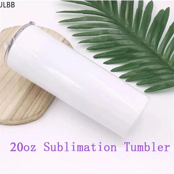

20oz diy blank sublimation skinny tumbler with straw stainless steel cup double vacuum insulated portable car mugs for travel