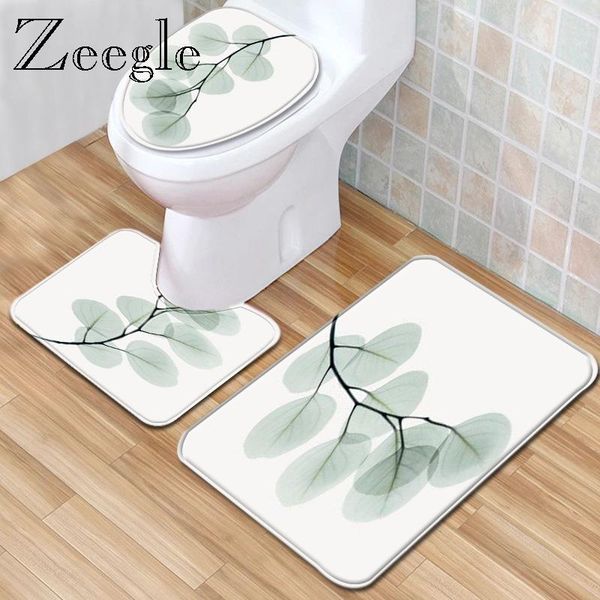 

bath mats zeegle 3pcs mat set flannel soft toilet cover seat anti-slip bathroom doormat absorbent pedestal rug foot