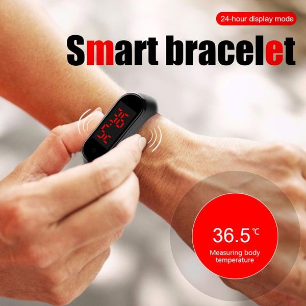

smart wristbands v8 body temperature monitor band bracelet with 24-hour time display wearable device