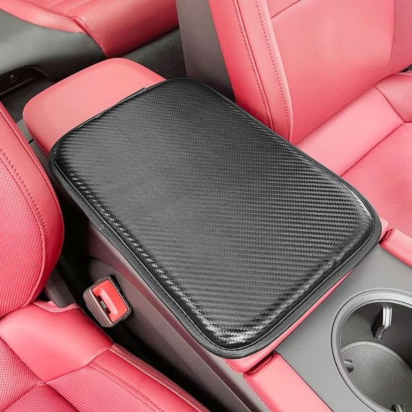 

car organizer leather armrest mat universal interior auto armrests storage box mats dust-proof cushion cover protector waterproof