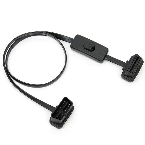 

with switch extension cord flat wire obd2 line 60cm male to female ultra-thin cable adapter car diagnostic cables and connectors tools