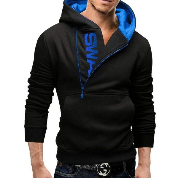 

men's sweaters viankani hoodie oblique zipper solid color hoodies men fashion letter tracksuit male sweatshirt hoody mens purpose tour, White;black