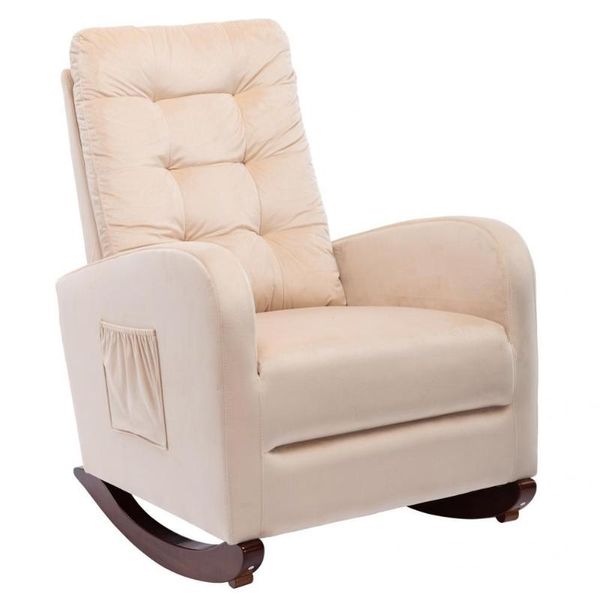 

chair covers polyester durable living room upholstered armchair with solid wood base rocking rolling undeformable for office