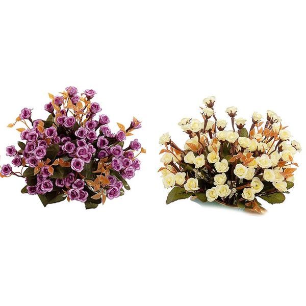 

decorative flowers & wreaths artificial roses bouquet,for home office wedding 4 bunchesof