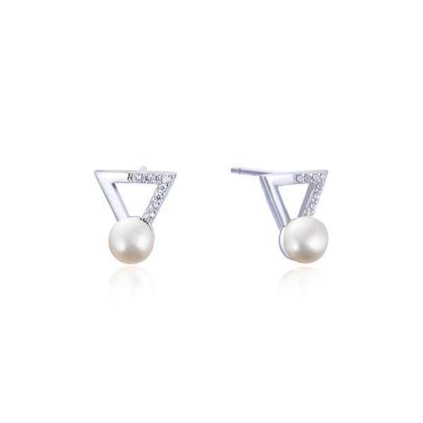 

other solid s925 sterling silver earrings natural white fresh water pearl stud perfect party gold chdar001866, Golden;silver