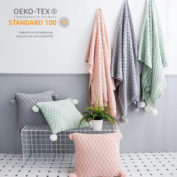 

cushion/decorative pillow knitted cushion cover grey 45x45cm square decorative for living room nordic sofa pillowcase office home decor
