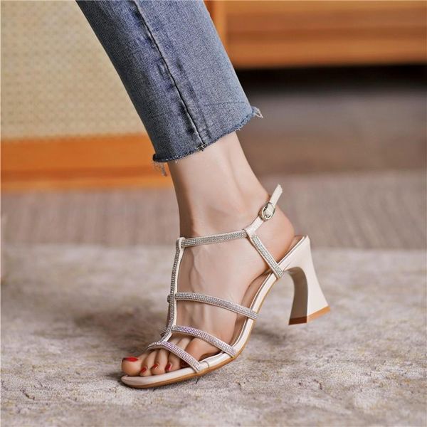 

sandals high heel sandal for women shoes lady 2021 suit female beige med espadrilles platform high-heeled black comfort block stilet
