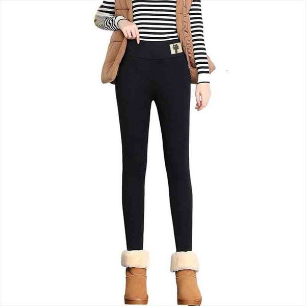 

winter velvet leggings womens warm pants cold-resistant color leggings stretchy comfortable keep warm and fleece legging, Black