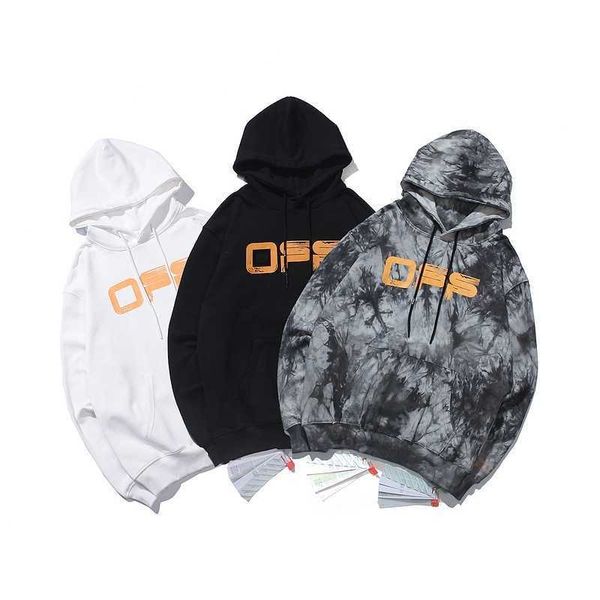 

2020 off new tie dye arrow print ow pullover hoodie, Black