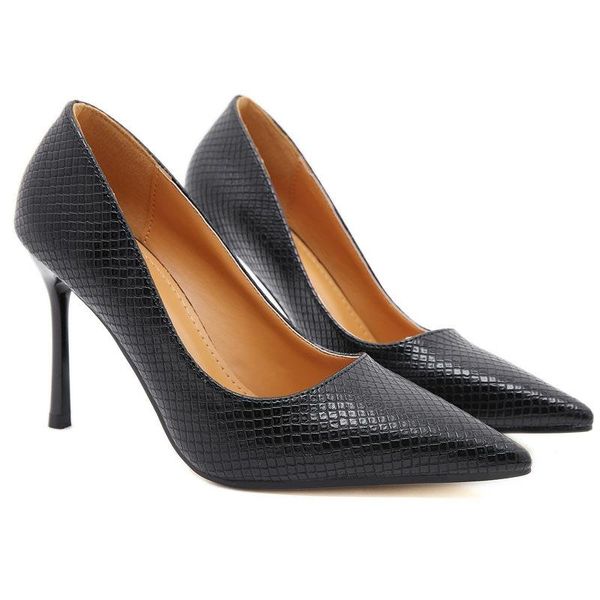 

dress shoes basic pumps spring autumn office lady 10cm thin heels pointed toe woman zapatos mujer professional feminino, Black