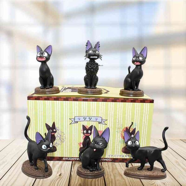 

6 animation black jiji blind box doll witch house emergency miyazaki cat deskmodel hand-made ornaments