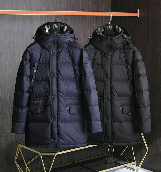 

men's designer winter warm long down jacket couples of the same style, Black;brown