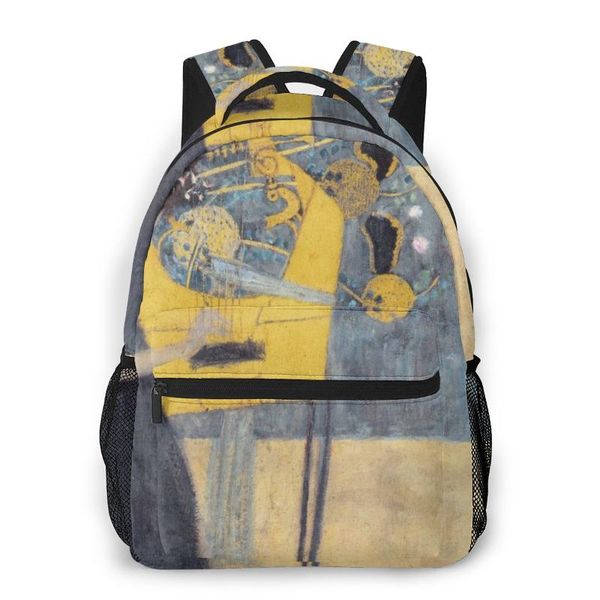 

backpack fashion women men students backpacks gustav klimt music travel bag bookbag