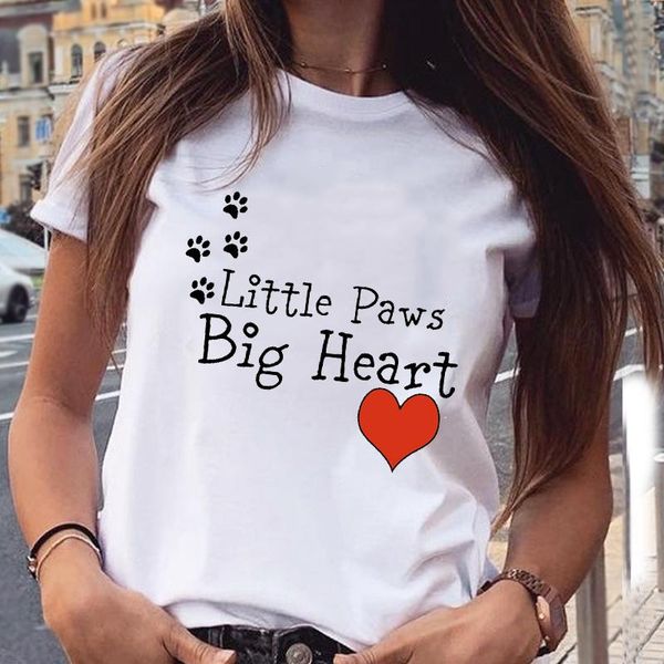 

women's t-shirt women graphic love pet animal fashion short sleeve spring summer cartoon print female clothes tees tshirt, White