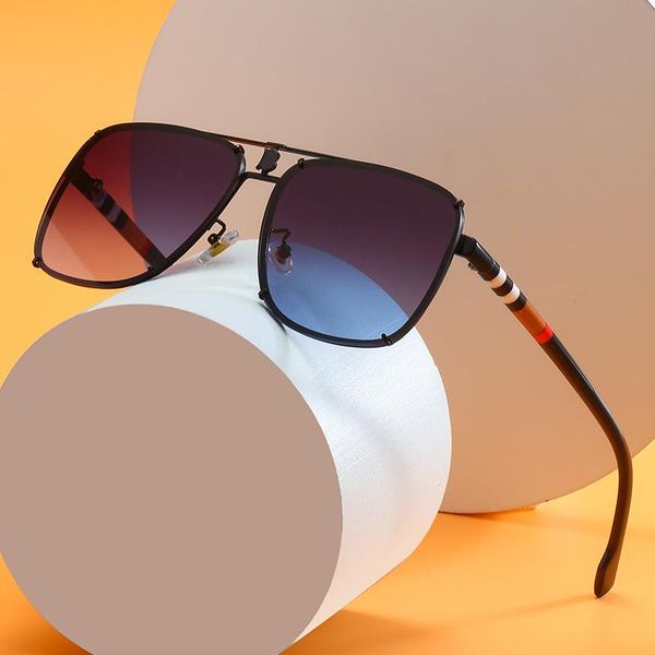 

sunglasses 2021 luxury personalized rivet oversized double beam women men pilot vintage brand design sun glasses, White;black