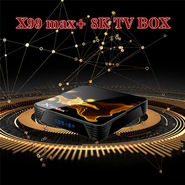 

x99 max plus smart tv box amlogic s905x3 android 9.0 set boxes 2.4g & 5g wifi 1000m bt4.1 quad core 8k tvbox media player g31 gpu