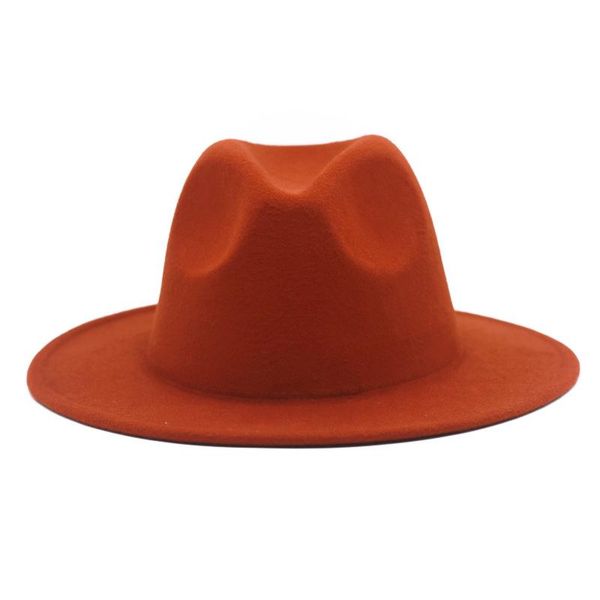 

wide brim hats simple autumn winter women men felt fedoras big british style vintage lady flat white jazz caps, Blue;gray