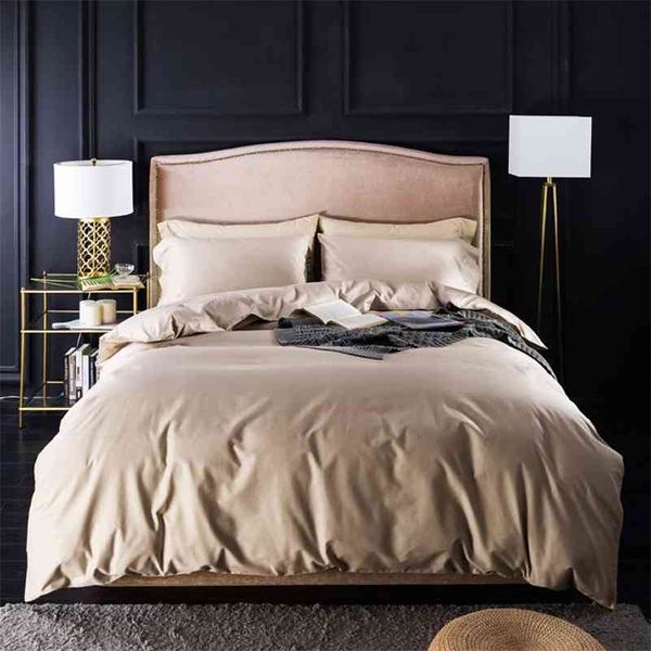 Svetanya Nordic Khaki egípcio Algodão Bedlinens Twin Queen King Size Family Set Duvet Cobertura Conjunto de cama Bedding Colcha 210706