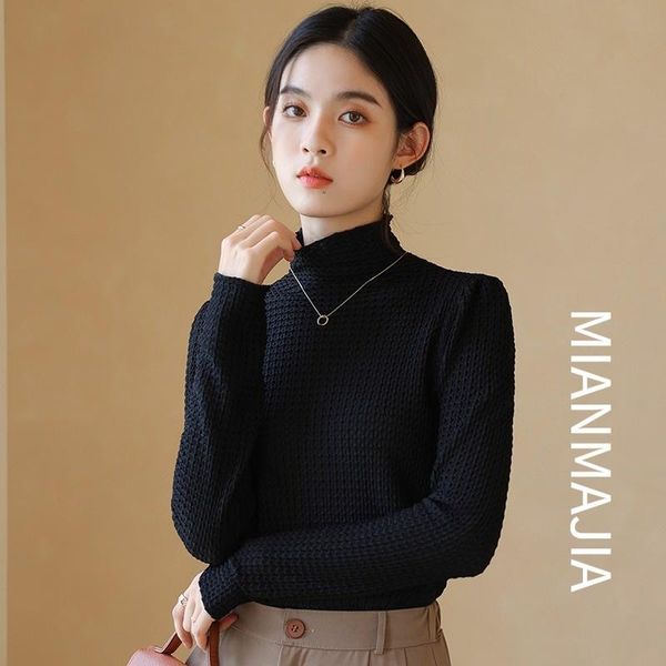 

women's sweaters design slimming wear pile style turtleneck t-shirt beautiful western lace undershirt female early autumn, White;black