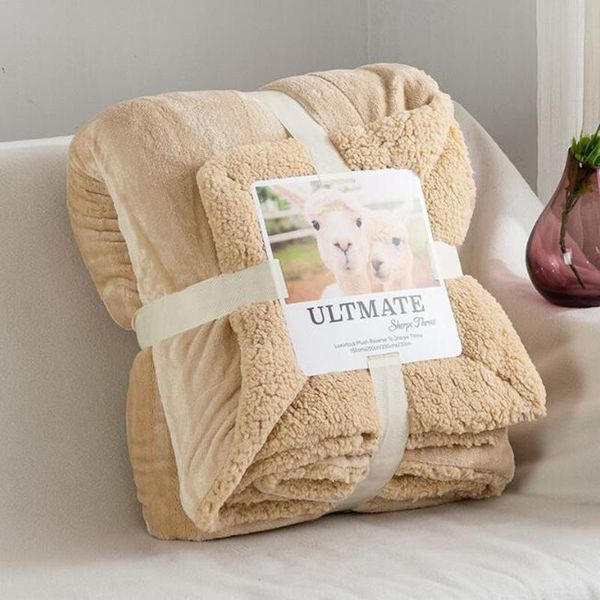 

blankets home lamb cashmere double thick bed blanket sofa winter warm sherpa duvet covfer born wraps kids bedspread throw