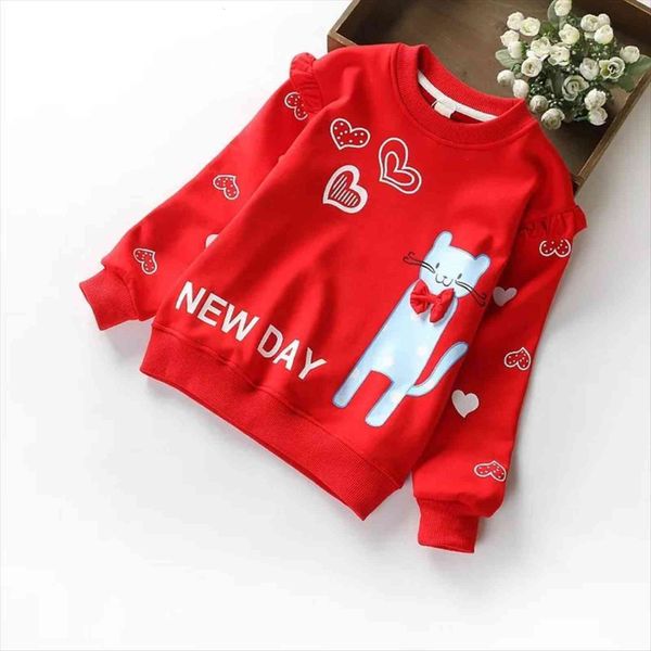 

girls baby bottoming shirt long sleeved t cartoon cotton childrens sweater youth, Blue
