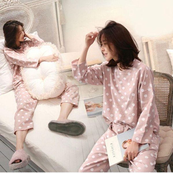 

women's sleepwear zity cartoon womens pajamas sets spring round neck printed kawaii nighty winter female, Black;red
