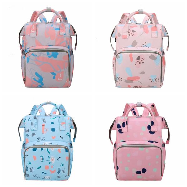 

fashion baby diaper bags large capacity nappy bag waterproof mummy pack maternity travel backpack nursing handbag for mom, Blue;pink
