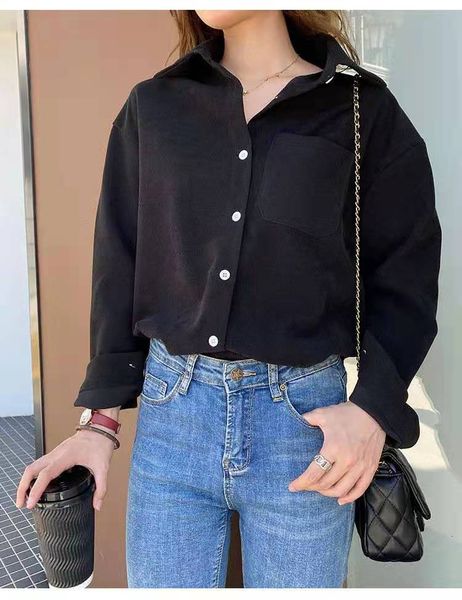 

women's blouses & shirts shirt loosens jacket temperament upper back shirt, velvet autumn and winter feminine design, long sleeve insid, White