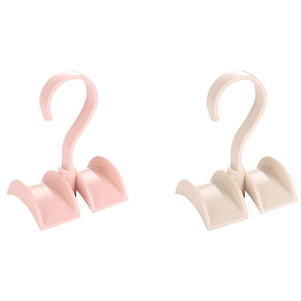 

hangers & racks 2x rotating storage rack bag hanger without punch clothes plastic tie coat closet pink beige