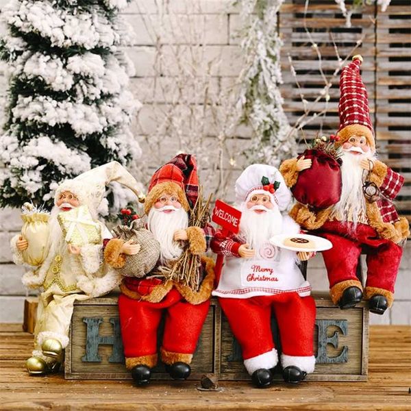 Grande bambola di Babbo Natale Regalo di festa di Natale per bambini Decorazioni di buon Natale Navidad Natal Regali di Natale Felice anno Noel 211104