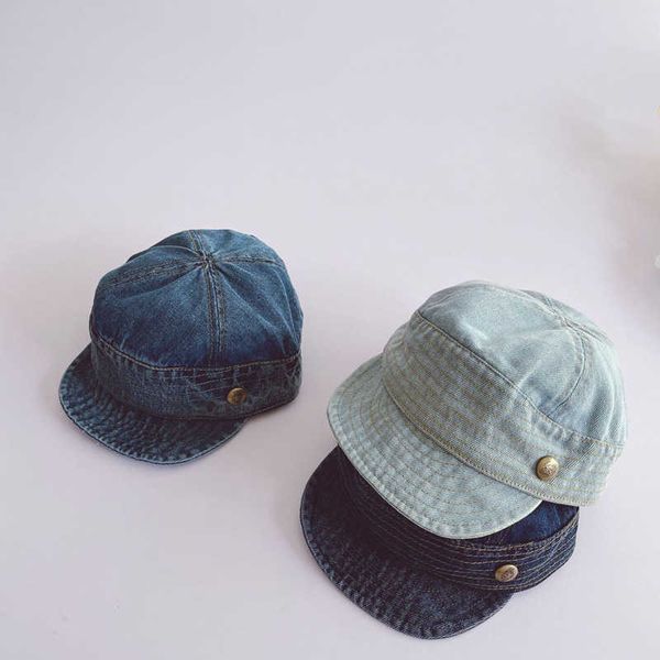 

spring arrival girls fashion denim hats kids korean design 210528, Yellow