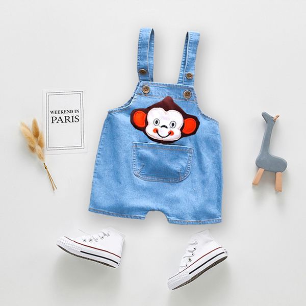 

Boy Overalls Shorts Baby Girls Soft Dungarees 0-3Y Summer Breathable Clothes Short Pants Toddler Infant Denim Shorts, Blue