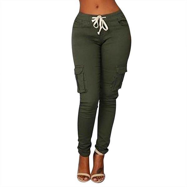 

women comfy pocket mid waist elastic drawstring solid color loose straight casual long tooling pants women's & capris, Black;white