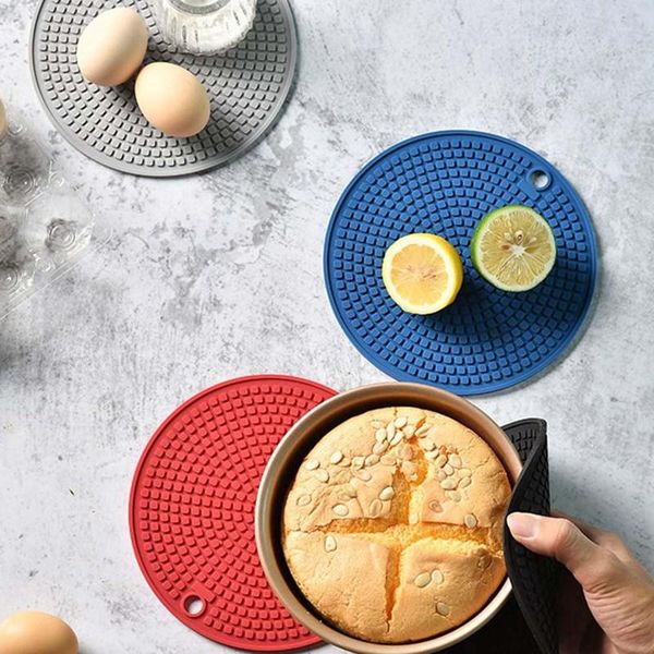 

mats & pads 18cm round heat resistant silicone mat drink cup coasters non-slip pot holder table placemat kitchen accessories onderzetters