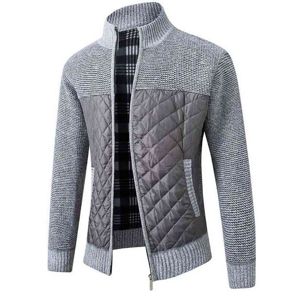 

faliza men's fleece sweater coat winter thick patchwork wool cardigan warm knitted sweater jackets casual male clothing xy108 210813, White;black