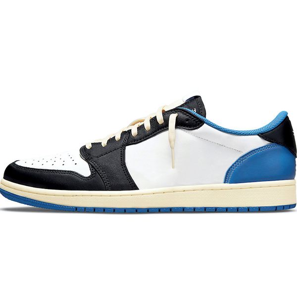 

basketball shoes 1s low travis scott white leather sole with blue and royal blue overlay new items for autumn men women sports trainers snea