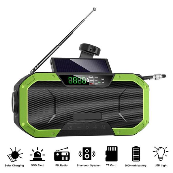 

radio emergency 5000mah with led portable hand crank weather noaa/am/fm for home camping survival