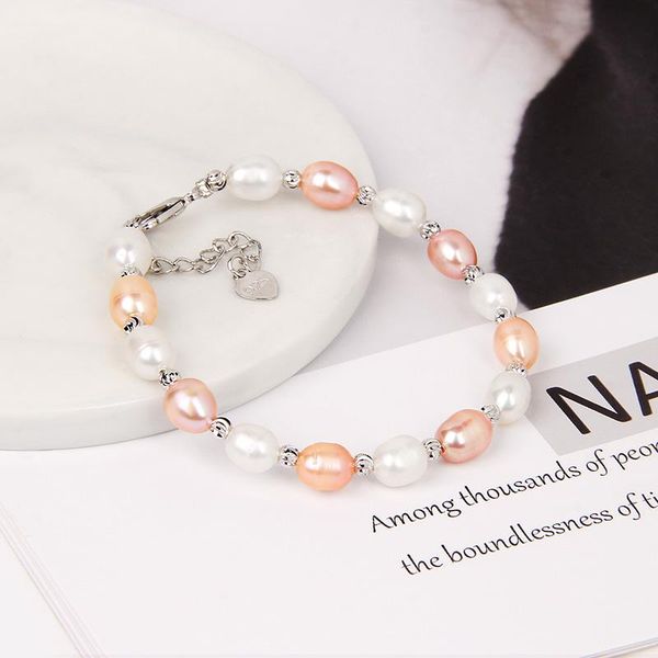 

beaded, strands fashion freshwater pearls chain bracelet bangles natural pearl bracelets women female jewelry adjustable wedding gift, Black
