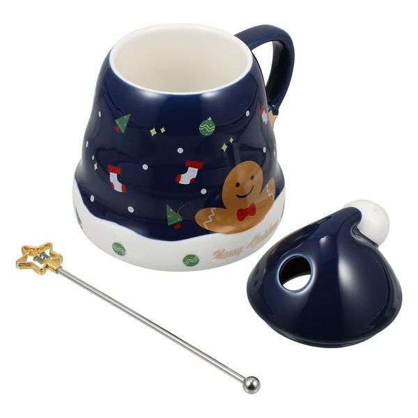 

mugs 1 set christmas gift mug santa claus elements ceramic cup with spoon