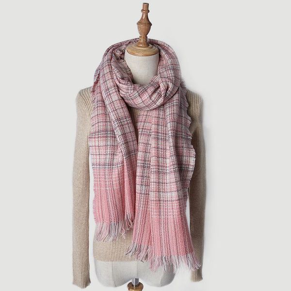 

scarves pure wool scarf women pashmina winter lady color striped warm thick long plaid shawl inner mongolia cashmere wholesale, Blue;gray