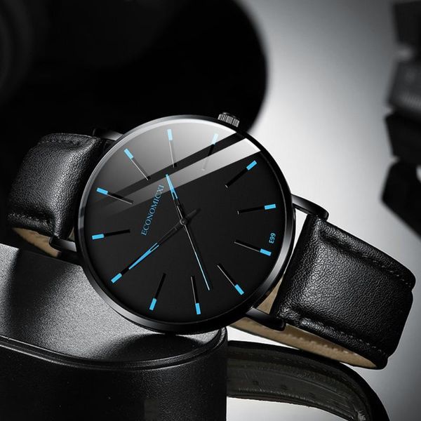 

wristwatches fashion men black watches analog steel wristwatch leather band mens quartz simple wrist watch for man women gift reloj hombre, Slivery;brown