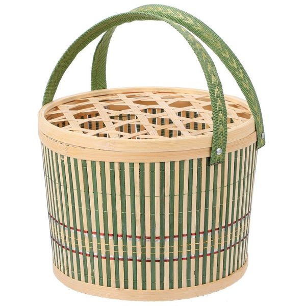

1pc handle design basket portable woven egg with lid storage baskets