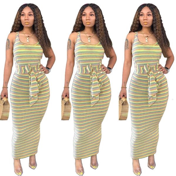 

star model 2021 new women's fashion striped print suspender dress, Black;pink