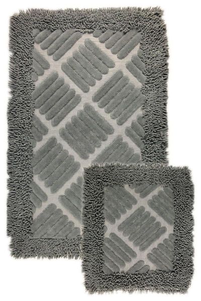 

bonny home pasta rugs anthracite cotton 2li toilet seat pad bath mat set mats