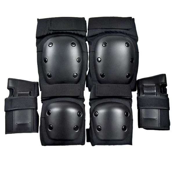 

elbow & knee pads 652d kids protective gear pad wrist set for skateboard cycling, Black;gray