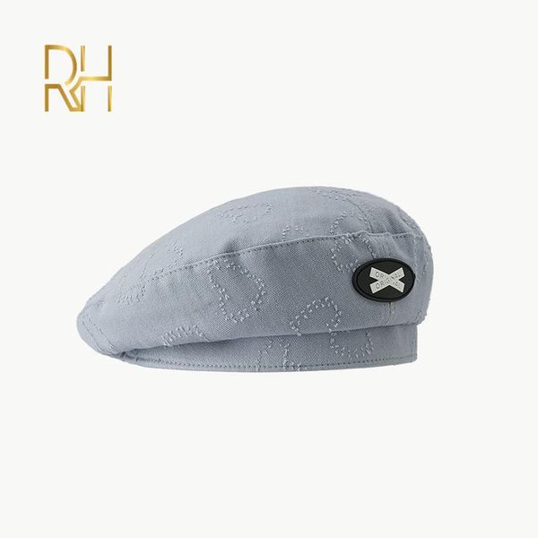 

berets spring summer korean men women beret classic england style caps thin cotton women's sun hats flat cap painter, Blue;gray