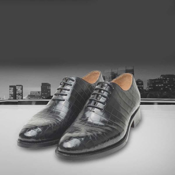 

dress shoes xinepiju business men formal black casual tide pointed lace-up crocodile
