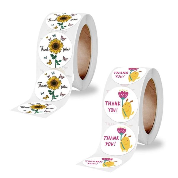 

gift wrap 500pcs sunflower thank you stickers seal labels handmade sticker for candy box packing bag wedding thanks m6ce
