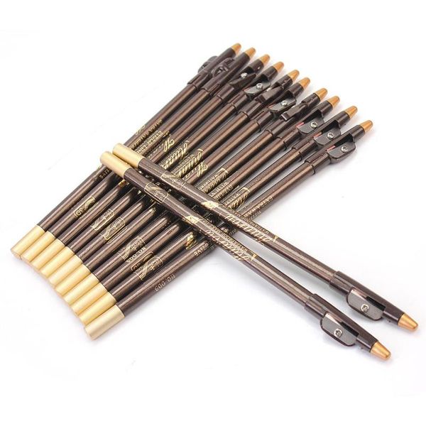 

eyeliner 12pcs 19cm long brown eyebrow eye liner pen pencil cosmetics with sharpener lid arrivals